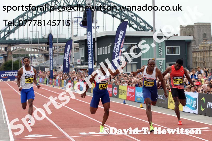 Mens 100 metres, The Great North CityGames. Photos: David T. Hewitson/Sports for All Pics